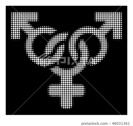 White Halftone Polyandry Icon 46031361