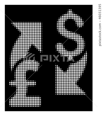 White Halftone Dollar Pound Exchange Icon White Halftone Dollar Pound Exchange Icon 46031395