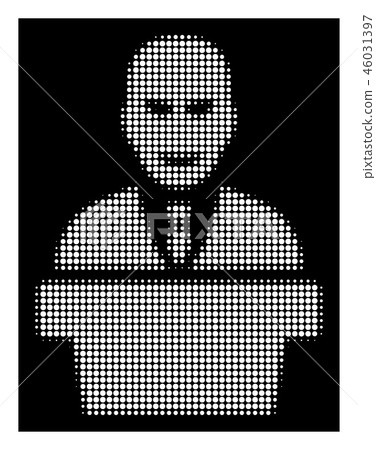 White Halftone Demagogue Icon 46031397