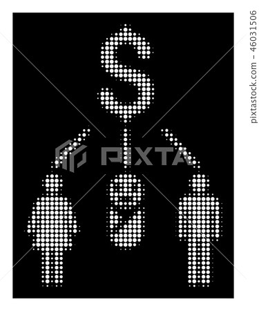 White Halftone Family Budget Icon White Halftone Family Budget Icon 46031506