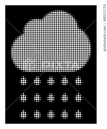 White Halftone Rain Cloud Icon - Stock Illustration [46031519] - PIXTA