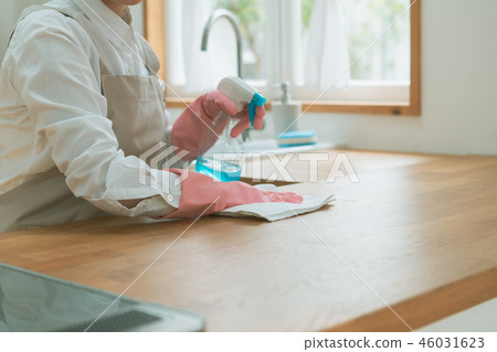 廚房 擦洗 主婦 46031623