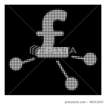 White Halftone Pound Bank Branches Icon 46031635