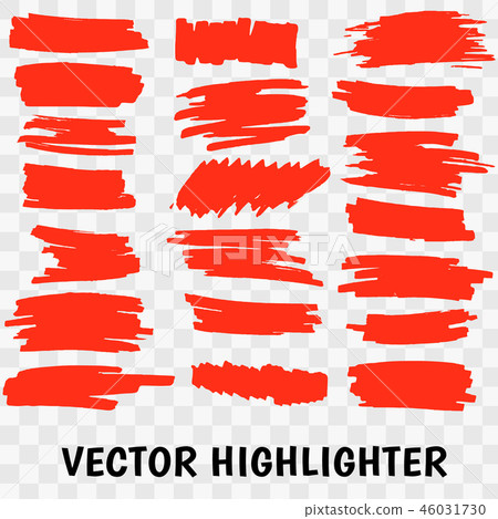 Red Highlighter Marker Strokes. Red Highlighter Marker Strokes. 46031730