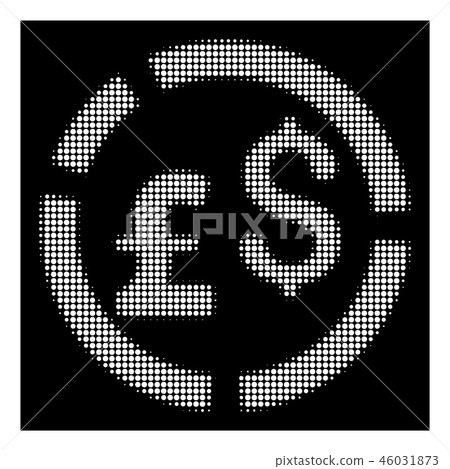 White Halftone Pound And Dollar Currency Diagram Icon White Halftone Pound And Dollar Currency Diagram Icon 46031873