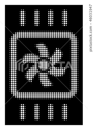 White Halftone Chip Cooling Icon 46031947