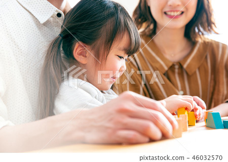 Children playing blocks Children playing blocks 46032570