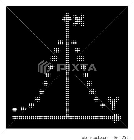 White Halftone Dotted Gauss Plot Icon - Stock Illustration [46032593 ...
