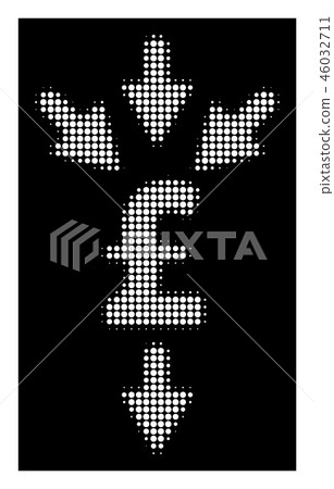 White Halftone Pound Combine Payments Icon White Halftone Pound Combine Payments Icon 46032711