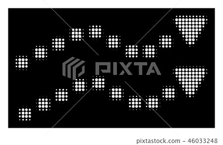 White Halftone Dotted Trend Lines Icon White Halftone Dotted Trend Lines Icon 46033248