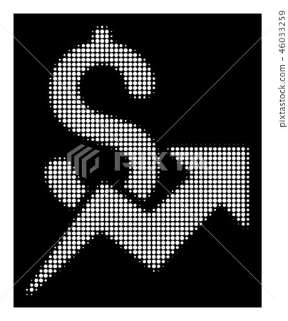 White Halftone Sales Growth Icon 46033259