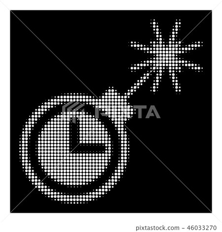 White Halftone Time Bomb Icon 46033270