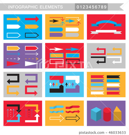 Infographic elements arrows,signs, buttons,borders 46033633