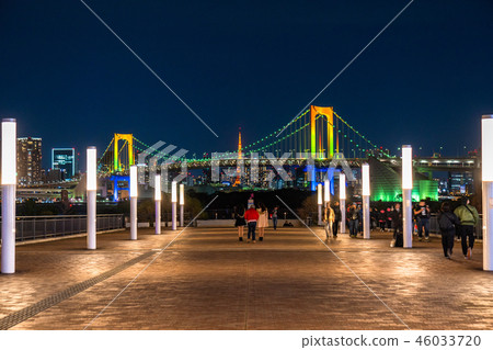 <<Tokyo>> Night view of Odaiba and Rainbow Bridge <<Tokyo>> Night view of Odaiba and Rainbow Bridge 46033720