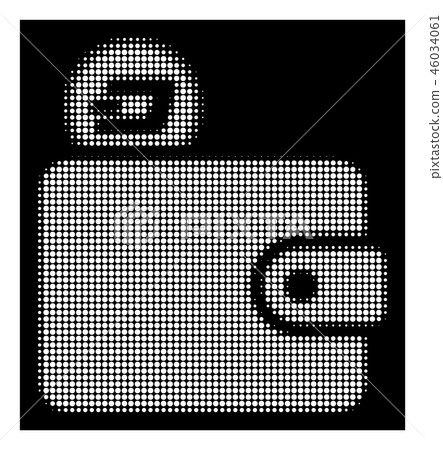 White Halftone Dash Billfold Icon 46034061