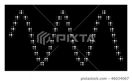 White Halftone Sinusoid Waves Icon White Halftone Sinusoid Waves Icon 46034067