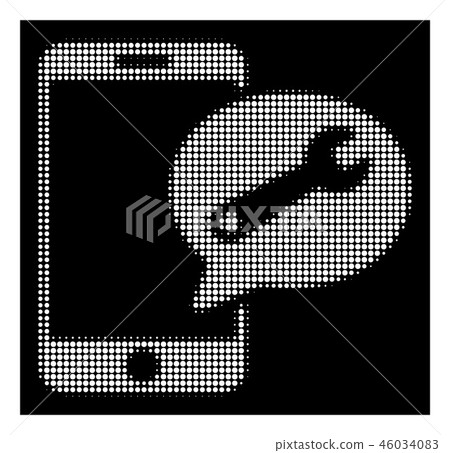 White Halftone Phone Service SMS Icon White Halftone Phone Service SMS Icon 46034083