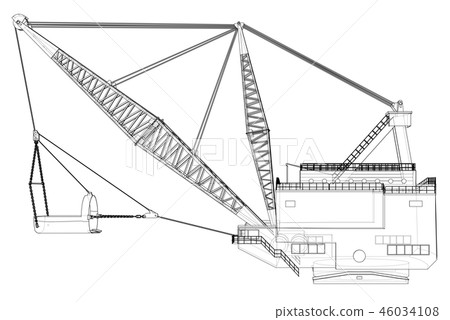 Dragline walking excavator Dragline walking excavator 46034108