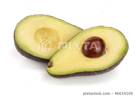 half of avocado isolated on white background 46034109
