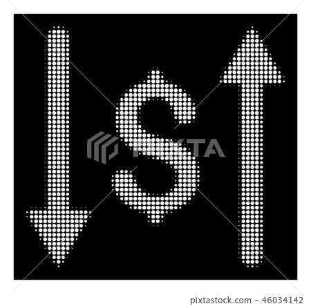 White Halftone Dollar Swap Icon 46034142