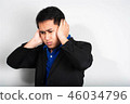 Man strain on earnings.Asian Businessman 46034796