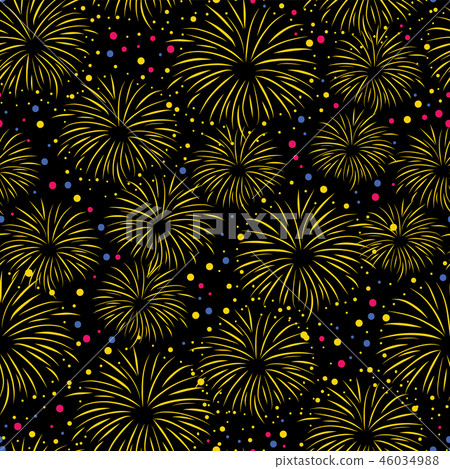 Firework seamless vector pattern isolated Firework seamless vector pattern isolated 46034988
