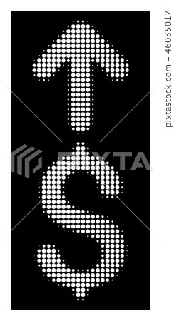 White Halftone Send Dollar Icon White Halftone Send Dollar Icon 46035017
