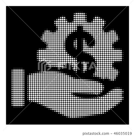 White Halftone Financial Development Gear Hand Icon White Halftone Financial Development Gear Hand Icon 46035019