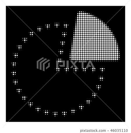 White Halftone Dotted Pie Chart Icon - Stock Illustration [46035110 ...