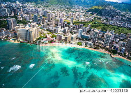 "Hawaii" Over Waikiki, Oahu "Aerial Photography" "Hawaii" Over Waikiki, Oahu "Aerial Photography" 46035186