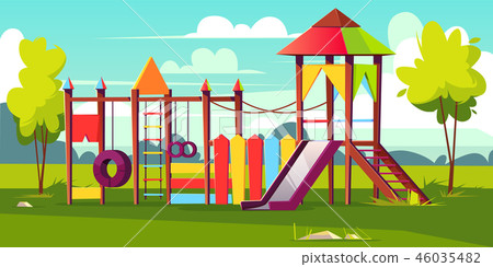 Vector bright playground for children at park 46035482