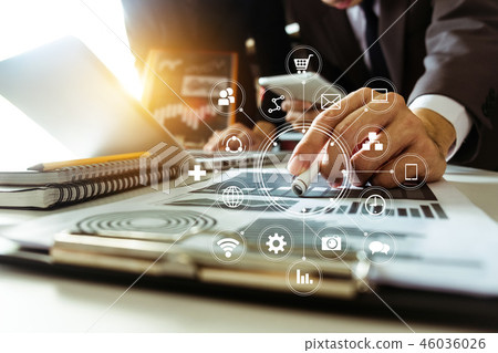 Digital marketing media in virtual icon  46036026