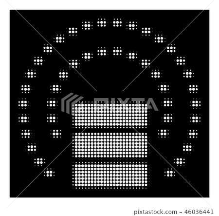 White Halftone Database Sphere Shield Icon White Halftone Database Sphere Shield Icon 46036441