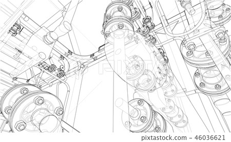 Sketch of industrial equipment Sketch of industrial equipment 46036621