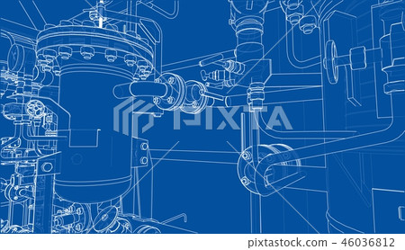 Sketch of industrial equipment Sketch of industrial equipment 46036812