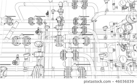 Sketch of industrial equipment 46036839