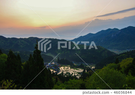 梯田的黎明Hata地區,高島市,滋賀縣 梯田的黎明Hata地區,高島市,滋賀縣 46036844