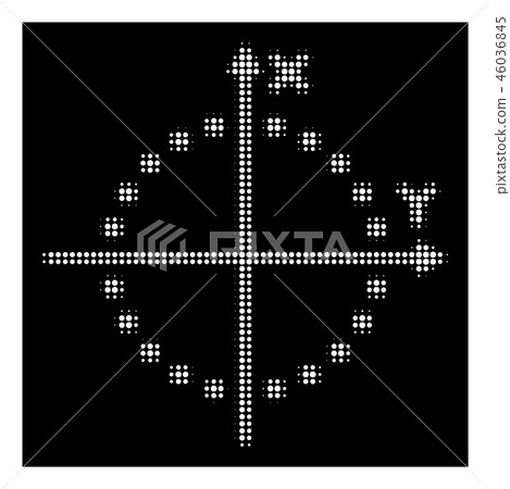 White Halftone Circle Plot Icon White Halftone Circle Plot Icon 46036845