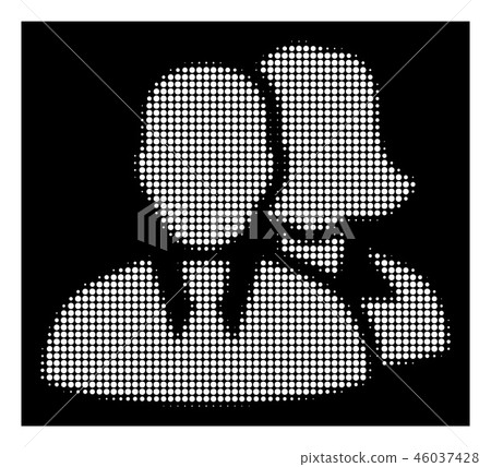 White Halftone People Icon 46037428