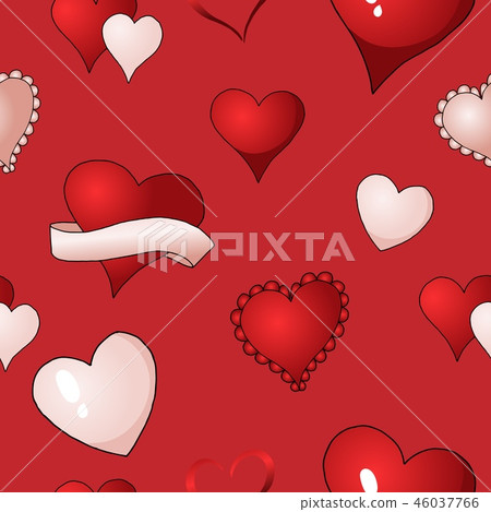 Valentines hearts vector seamless pattern background repetitive textile paint Valentines hearts vector seamless pattern background repetitive textile paint 46037766