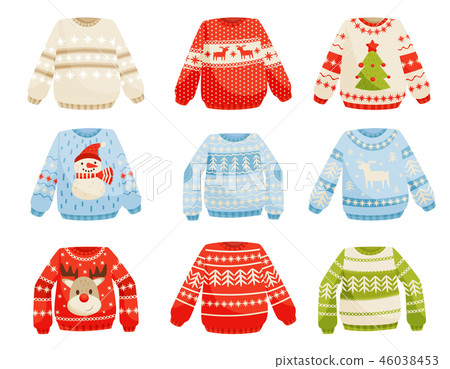 Christmas sweaters set, warm knitted 