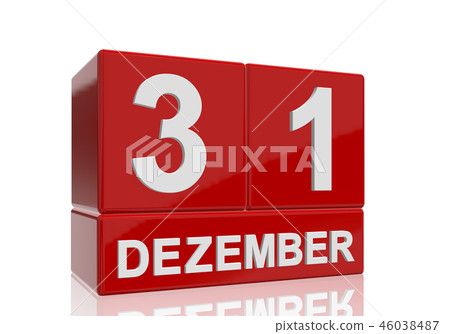 The date of 31 Dezember in white letters The date of 31 Dezember in white letters 46038487