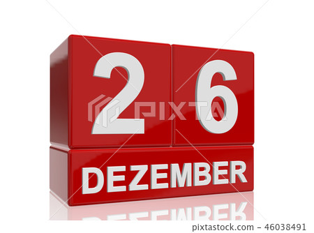 The date of 26 Dezember in white letters 46038491