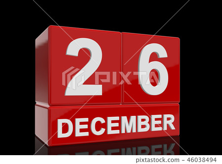 The date of 26 Dezember in white letters 46038494