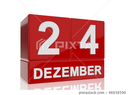 The date of 24 Dezember in white letters The date of 24 Dezember in white letters 46038500
