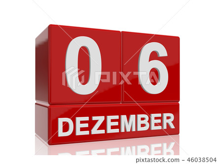 The date of 6 Dezember in white letters The date of 6 Dezember in white letters 46038504