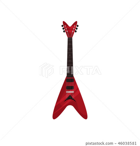Red electric guitar musical instrument vector Illustration on a white background Red electric guitar musical instrument vector Illustration on a white background 46038581