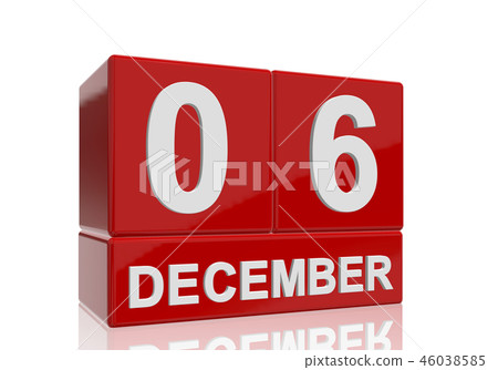 The date of 6 December in white letters, The date of 6 December in white letters, 46038585