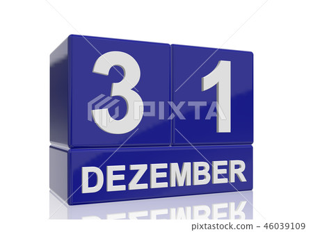 The date of 31 Dezember in white letters The date of 31 Dezember in white letters 46039109