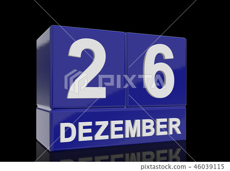 The date of 26 Dezember in white letters 46039115